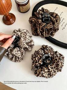 Leopard Print Cloud Bubble Hair Claw Clip, Premium Back-Of-Head Bun Hair Clip, Versatile Elegant Hair Accessory For Women - Multicolor - View 6