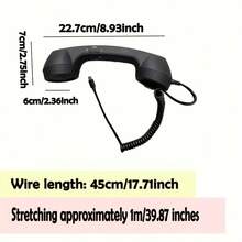 Vintage Landline Phone Handset Call Microphone, 3.5mm / Type‑C Direct Plug‑In Handset Microphone With Volume Control Anti‑Tangle Cable For Smartphones - View 9