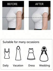 1pc Women's Silicone Adhesive Invisible Bra With Transparent Halter Neck Design, Suitable For Backless Dresses And Wedding Dresses, Recommended To Buy One Size Larger Than Usual - Apricot - View 6