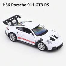 Burago 1:36比例保時捷911 GT3 RS白色鋅合金壓鑄模型車，創意模型玩具/擺飾，適合青少年與成人收藏，可用作桌面裝飾，完美的節日禮物 - 白色 - 查看 7