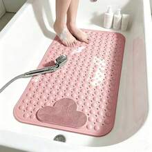 1pc Non-Slip Massage Bathtub Mat With Massage Foot Pad, Durable PVC Suction Cup Shower Mat, Bathroom Safety Mat, Suitable For Home Toilet, Anti-Slip Safety Design, Rectangular Shower Mat And Bathroom Non-Slip Mat - Multicolor - View 1