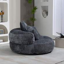 Lazy Sofa Robuste Comfort Lounger High Back Bean Bag Chair Couch With Three Cushions For Adults And Children, Indoor & Outdoor, Single Gaming Sofa Chair For Bedroom, Office (Gray Chenille), 108 X 108 X 52 Cm - Grey - View 10