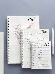1PC 80-Page PP Cover Spiral Notebook - Lined Pages, Spiral Binding, Hard Cover Waterproof Design, Suitable For Students Or Business Office, Back To School Essential Stationery, Thick Grid Paper Spiral Bound Notebook, Wear-Resistant Transparent PP Cover Grid Notepad, Sturdy Metal Spiral Binding Not Easily Detached Writing Book, Multi-Functional Stationery For Homework, Formula Calculation, Sketching, Meeting Notes, Multiple Sizes Available, Essential For Primary, Middle And University Students, Suitable For Classroom, Training Center, Office Workstation, Back To School, Halloween, Christmas - 1 Set - View 1