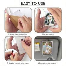 New Universal Acrylic Magnetic Photo Clip Accessories, Refrigerator Magnetic Stickers, Transparent Magnetic Instant Camera Photo Frame, Car Rearview Mirror Photo Clip, Personalized DIY Car Decoration Photo Frame, Couple Gift, Pet And Family Memorial Photo Frame, Holiday Gift, Multiple Sizes Available - Rectangle - View 10