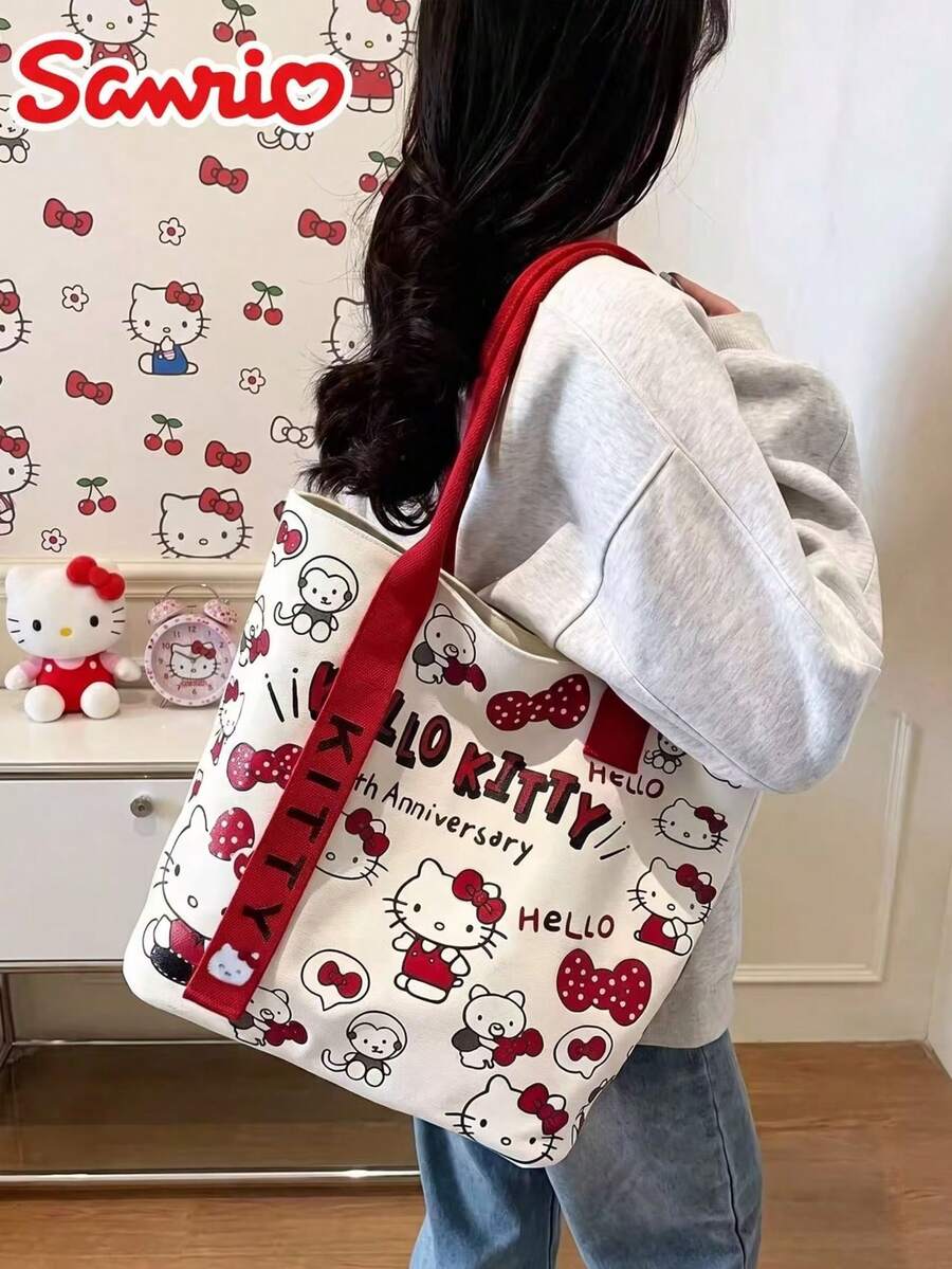 Hasbro 1pc New Cute Cartoon Women's Large Capacity Tote Bag/Shoulder Bag/Travel Bag, Cute Cartoon Multi-Functional Commuter Bag, Suitable For Travel, School, Work, Outing, Portable And Fashionable, Easy To Carry, Perfect For Vacation And Fitness. Beach Vacation Beach Bag Selection,Bedroom Room Decor,Back To School - Multicolor - View 1