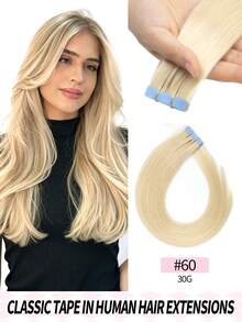 Real Human Hair Seamless Invisible Hair Extensions - Multicolor - View 22