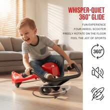 Four-Wheeled Scooter, A Toy Scooter Suitable For Children To Learn Turning, Go-Kart, Four-Wheeled Pedal Bike, Outdoor Racing Bike, Spinning Bicycle For Boys And Girls, Sports And Outdoor Scooter, Perfect Gift - Red - View 8