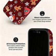 VESPOP Christmas Pattern Phone Case, Thickened 2-In-1 Full Coverage Design, Provides All-Around Protection - For IPhone 18/17/16/15/14/13/12/11 Pro Max/Pro Plus/12 Mini/13 Mini, Compatible With Galaxy S26 S25 S24 S23 S22 S21 Plus Ultra, Compatible With Pixel 8 9 10 PRO - Mixed Color 1 - View 4