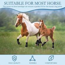 Universal Size UV-Resistant Horse Leg Wraps, Mosquito-Proof Horse Leggings, Lightweight Fine Mesh Horse Boots, Greatly Reduce Trampling, Breathable Horse Boot Leg Covers (4pcs/Set) - Black 4-piece Set - View 1