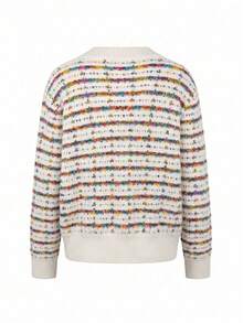 Sweater Rajut Pullover Bergaris Warna-warni untuk Wanita, Cocok untuk Musim Gugur. - MultiWarna - View 7