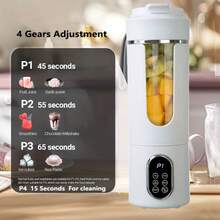 USB Rechargeable Portable Blender and Handheld Juicer - Easy to Clean, Perfect for Smoothies, Milkshakes, and Fresh Fruit Drinks - 10.14oz to 16.91oz Capacity with Digital Display - Ideal for Home, Office, Travel, and On-the-Go Mini Smoothie Maker - Grün - Übersicht 4