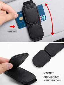 2PCS 1pc Leather Car Sun Visor Fashion Glasses Clip, Multi-Functional Auto Eyeglasses Storage Holder, Universal Vehicle Visor Clamp For Glasses & Cards - Style a - View 3