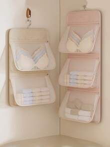 Tas Penyimpanan Pakaian Dalam Gantung, Tas Penyimpanan Kaus Kaki, Pakaian Dalam, Bra, Kantong Jala Multi-Lapisan 3-in-1, Tas Penyimpanan Organizer Gantung Lemari Multifungsi - MultiWarna - View 5