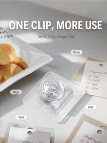 Transparent Self-Adhesive Wall-Mounted Spring Clips, No-Drill Strong Adhesive Wall Clips, Reusable Multi-Purpose Clips For Snack Bags, Towels, Notes, Kitchen Bathroom Home Storage - Multiple Styles - View 6