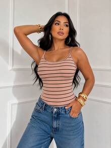 RIBBON STRAPS BLOUSE WITH PADS - 彩色 - 查看 1