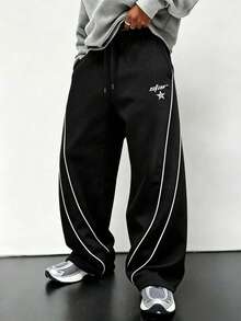 Men's Summer Casual Outdoor Sports Long Pants, Minimalist Fashion Daily Straight Leg - Black - View 3