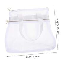 1pc Mesh Shower Storage Bag - Portable Shower Bag, Suitable For Travel, Gym, Camping - Quick-Dry Hanging Toiletries Organizer Bag With Zipper Pocket, Can Store Bathroom Essentials, White, Shower Storage - View 5