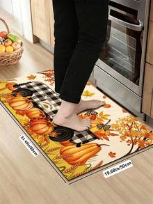 1/2pcs Thanksgiving Pumpkin Truck Pattern, Vintage Diatomaceous Earth Mat, Super Absorbent, Non-Slip, Perfect For Bathroom, Kitchen And Dining Room, Quick Dry, Machine Washable, Perfect Gift For Home Decor And Bathroom Mat. - Multicolor - View 16