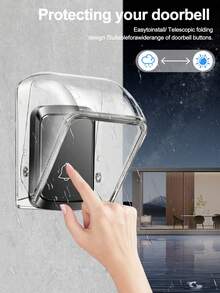 Transparent Waterproof Wireless Doorbell Cover - Dustproof & Rainproof Button Protector For Outdoor Use, Plastic Material, No Battery Required, Fits Standard Doorbells, Weather-Resistant Protection For Home Security, Waterproof Door Cover - A - View 3