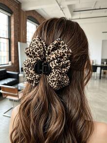 Leopard Print Cloud Bubble Hair Claw Clip, Premium Back-Of-Head Bun Hair Clip, Versatile Elegant Hair Accessory For Women - Multicolor - View 5