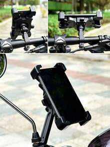 1PC Shockproof Anti-Slip Cycling Bicycle Accessory Smart Phone Holder For Electric Bike, Electric Scooter, Motorcycle, Handlebar/Rearview Mirror Dual Style, Anti-Theft Lightweight Sturdy Navigation Mount - Multicolor - View 5