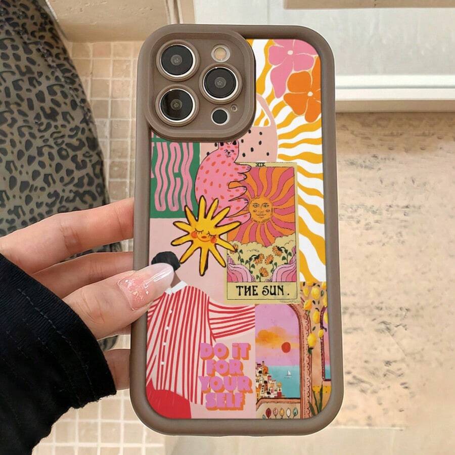 1件 極簡時尚向日葵貓咪卡通圖案 TPU 防指紋手機殼,適用於 iPhone 16 Pro Max/16/16 Pro/16 Plus/11/15/15 Pro/15 Pro Max/12/13/14 Pro Max/XS/XR/11 Pro/11 Pro Max/12 Pro/12 Pro Max/13 Pro/13 Pro Max/7 Plus/14 Pro/14 Pro Max/14 Plus/7 Plus/8 Plus/8/SE2/12 Mini/13 Mini,硬殼防黃變 - 彩色 - 查看 1
