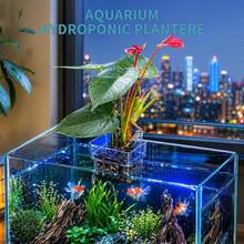 2/4件組水族植物吊掛盆含透明蓋，附掛鉤與旋鈕固定式水族植物掛架，適用於水耕與水族裝飾 - 懸掛種植籃 - 查看 6