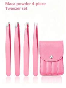 This 4-Piece Colorful Tweezers Set Is A High-Precision Portable Eyebrow And Hair Removal Tool, Available In Purple, Pink And Black (4 Tweezers Per Pack). Affordable And An Ideal Christmas Gift. - Multiple Styles - View 4