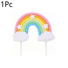 1pc/3pcs Star Decoration Rainbow Cake Toppers, Suitable For Birthday Party Cake Decoration - Multicolor - View 6