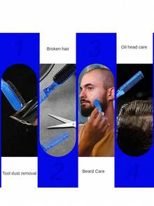 1pc Unisex Hair Styling Comb Brush, Men's Slick Back Texture Comb, Beard Styling Brush, Suitable For Daily Use - Random Colors and Styles - View 2