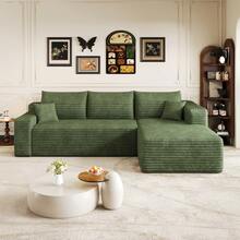 L Shape Cloud Sofa Green - Easy Assembly - Hijau 3 Kursi - View 4