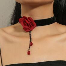 1pc Cross-Border Hot-Selling Lace Necklace - Red - View 5