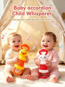 Soft Silicone Cartoon Duck Rabbit Accordion Baby Rattle Teether Toy, Stretchable And Foldable Sensory Musical Crib Toy With Crisp Bell Sound, Hand-Grip Chewable For Teething Relief, Montessori Early Education Fine Motor Skill Training Calming Soothing Toy, Lightweight Portable Travel And Tummy Time Play Toy, Ideal Gender-Neutral Baby Shower Registry Gift For Newborns, Toddlers, Boys And Girls Up To 18 Months - Multicolor - View 11