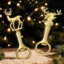 1PC/Personalized Christmas Themed Bottle Opener, Rust-Resistant And Wear-Resistant, Creative Party Bottle Opener Gadget, Holiday Gift, Christmas Gift For Friends And Family - Multicolor - View 2