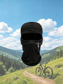 1pc/2pcs Unisex Solid Color Printed Balaclava Headwear Set, Single Hole Full Face Mask For Cycling, Suitable For Daily Outings And Outdoor Activities - Multicolor - View 3