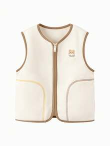 Balabala Kids Cozy Fleece Vest Warm Lightweight Layer For Boys And Girls - White Tone - View 1