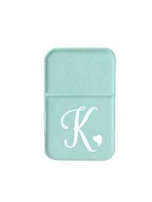 Mini Blue-Green Letter Foldable Portable Makeup Mirror, Printed With Artistic Heart White Initial, Name Initial, With Stand Makeup Mirror, Travel Mirror, Beauty Product, Desktop Makeup Mirror, Rectangular Desktop Compact Makeup Mirror, Foldable Small Minimalist Makeup Mirror, Student Dorm Back To School Mirror, Back To School Gift, Travel Portable Makeup Mirror, Suitable For Women's Gift - Back To School Season, Best Gift For Teachers - Multicolor - View 24
