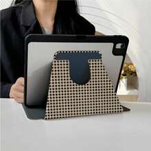 1 buah Casing Pelindung Tablet Motif Kotak-kotak Beige dengan Hati Gelap, Dapat Diputar 360°, Dilengkapi Slot Pena, Penutup Penyangga Magnetik Multi-Sudut, Mendukung Fungsi Tidur/Bangun Otomatis, Kompatibel dengan iPad PRO/AIR, Pad 5/6/7, Pad, MatePad, Pad, Honor Pad, Pad - MultiWarna - View 4