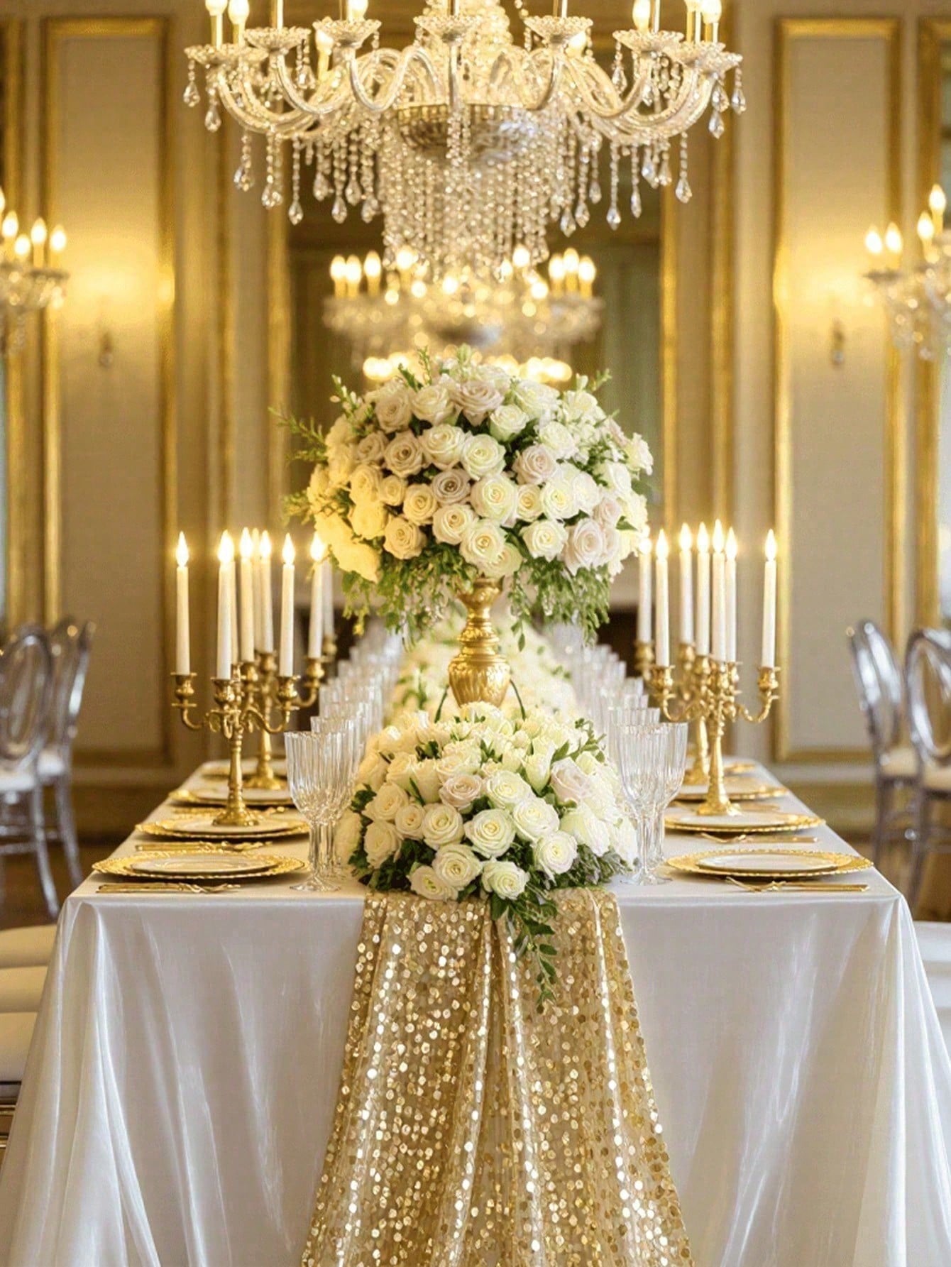 Gold Sequin Table Runner