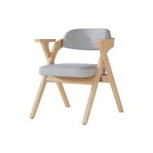 6 Dining Chairs Shelving Wooden Grey - 灰色 - 查看 10