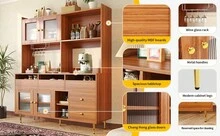 Sideboard Brun med Vinhylla – Enkel Design för Ditt Matsalsbord - Valnöt - Visa 7
