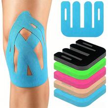 10Pcs/Set Contoured Precut Knee Kinesiology Tape, Stretch Elastic Knee Muscle Joint Support Tape, Breathable Compression Knee Stabilizer For Men Women Daily Sports Fitness Training - Multicolor - View 2