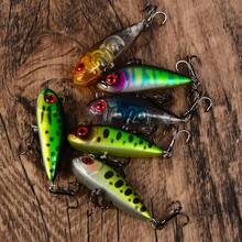 6pcs Mini Sinking Pencil Lure Set, Micro Bionic Hard Bait With Double Treble Hooks, Bass Fishing Lure Combo - Multicolor - View 4