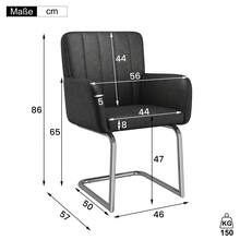 Dining Chairs Set Black - 2 Pieces, Modern Style - 黑色 - 查看 6