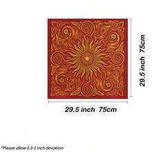 1pc Vintage Celtic Sun Knotwork Altar Cloth Tapestry, Red & Golden Floral Spiral Print Tarot Cloth, Divination Oracle Card Reading Mat, Spiritual Witchcraft Home Decor - Multicolor - View 8
