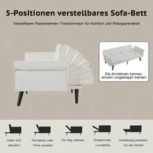 Sofa Bed Frame Beige 2 Seat Convertible - Beige 2 Seat - View 11