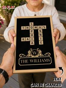 Catygift Custom Crossword Family Name Canvas Wall Art, Personalized Home Poster Decor, Sentimental Gift For Family Members - As Shown - View 2