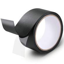 2 Inch X 9.8 Ft Rubber Tape, Ultra-Thin Waterproof Anti-Slip Textured Rubber Grip Tape, Suitable For Handles, Tools, DIY, Home Use, Comfortable Touch (Black) - Black - View 1