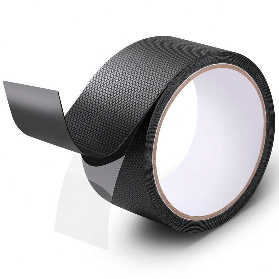 2 Inch X 9.8 Ft Rubber Tape, Ultra-Thin Waterproof Anti-Slip Textured Rubber Grip Tape, Suitable For Handles, Tools, DIY, Home Use, Comfortable Touch (Black) - Black - View 1