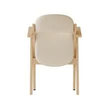 6 Folding Dining Chairs Beige Solid Wood - Comfortable And Space Saving - 米色 - 查看 9
